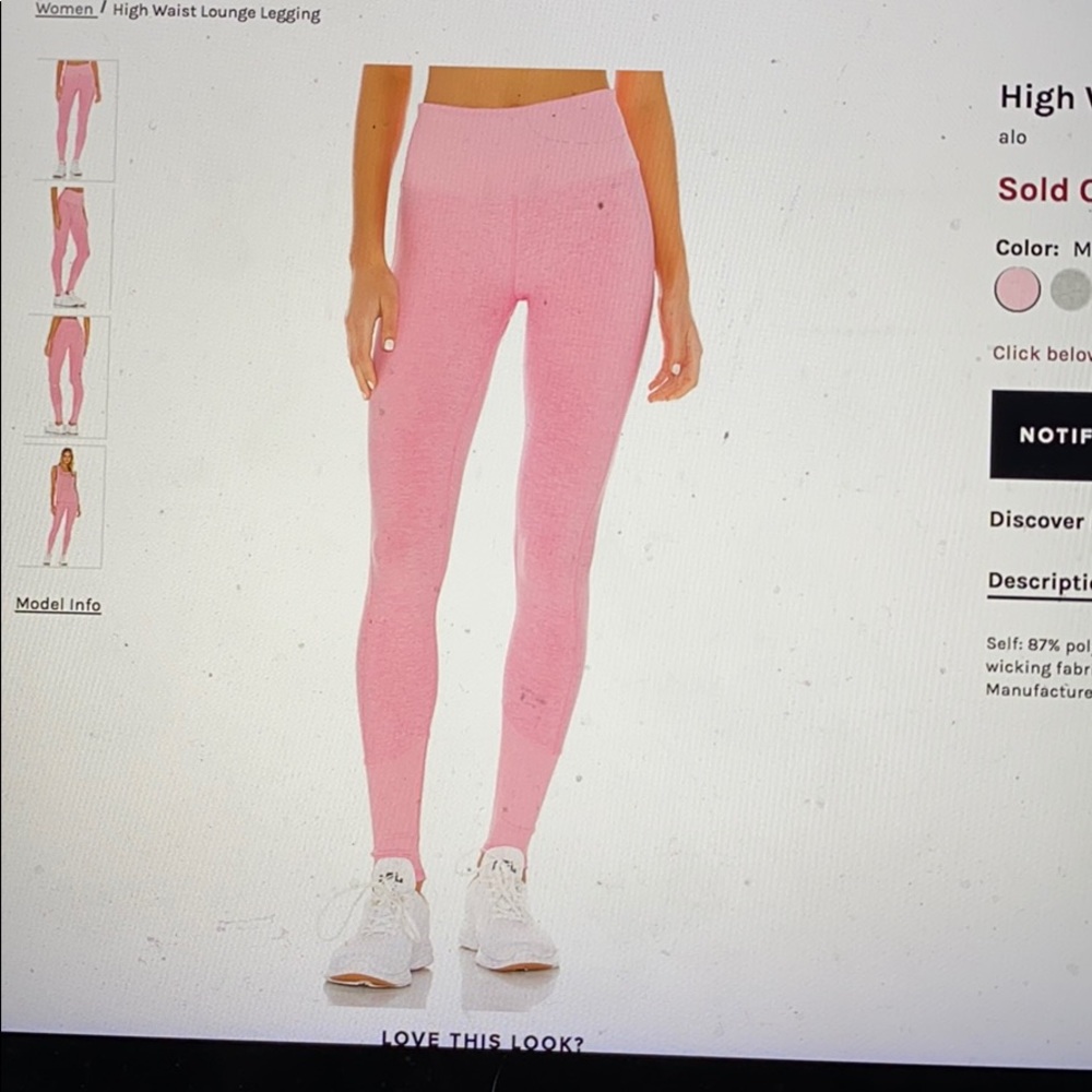 Alo High Waist Lounge Legging - Macaron Pink